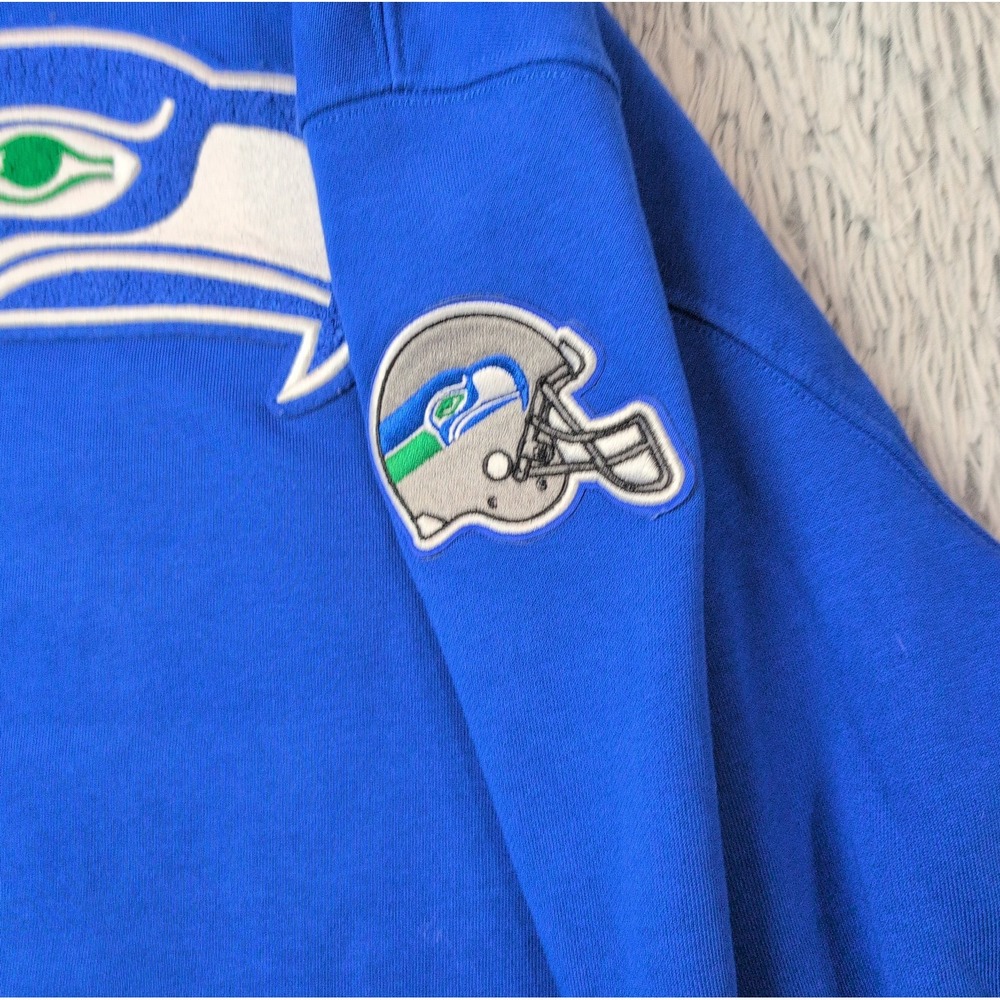 Seattle Seahawks Sweatshirt Womens XL Blue Hoodie NFL Football Comfort Pocket - Picture 12 of 12